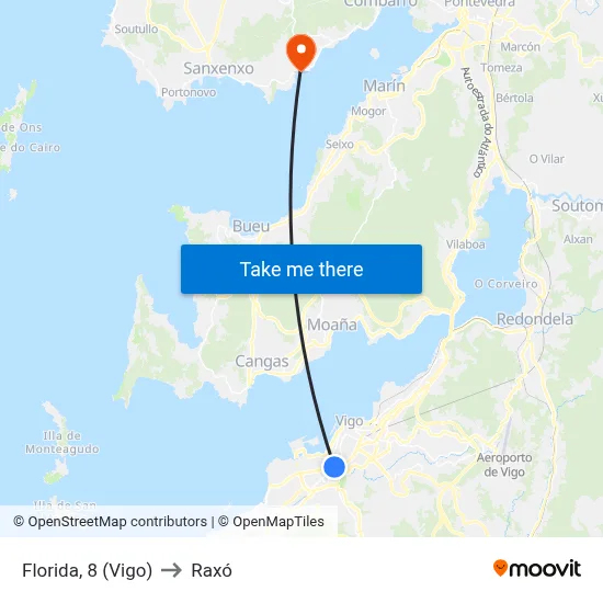 Florida, 8 (Vigo) to Raxó map