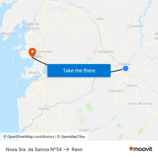 Nosa Sra. da Sainza Nº54 to Raxó map