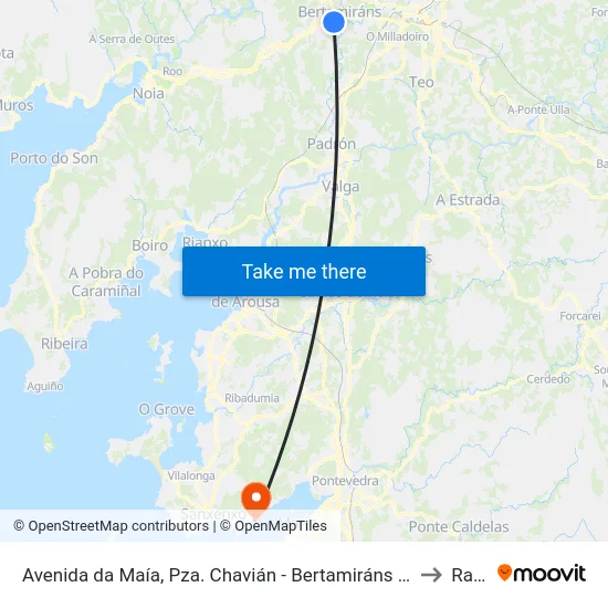 Avenida da Maía, Pza. Chavián - Bertamiráns (Ames) to Raxó map