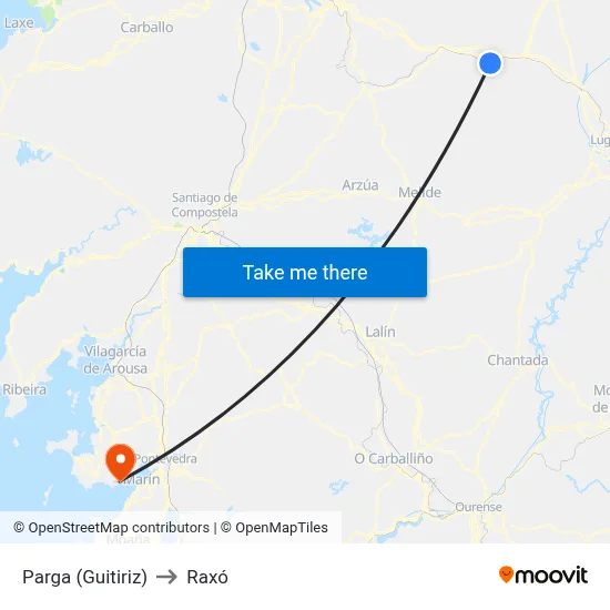 Parga (Guitiriz) to Raxó map