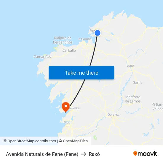 Avenida Naturais de Fene (Fene) to Raxó map