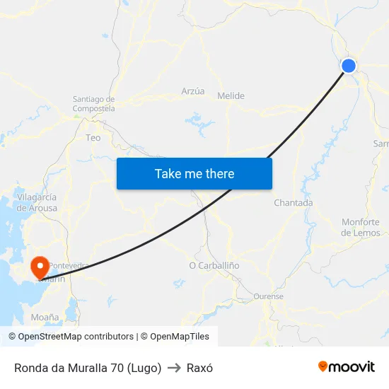 Ronda da Muralla 70 (Lugo) to Raxó map