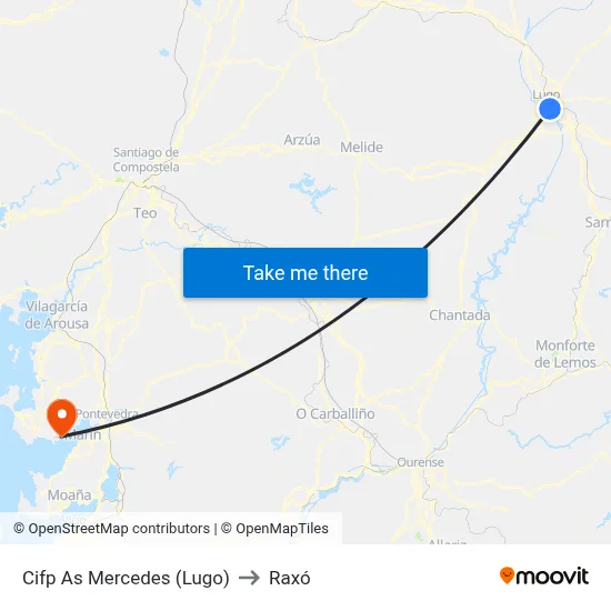 Cifp As Mercedes (Lugo) to Raxó map