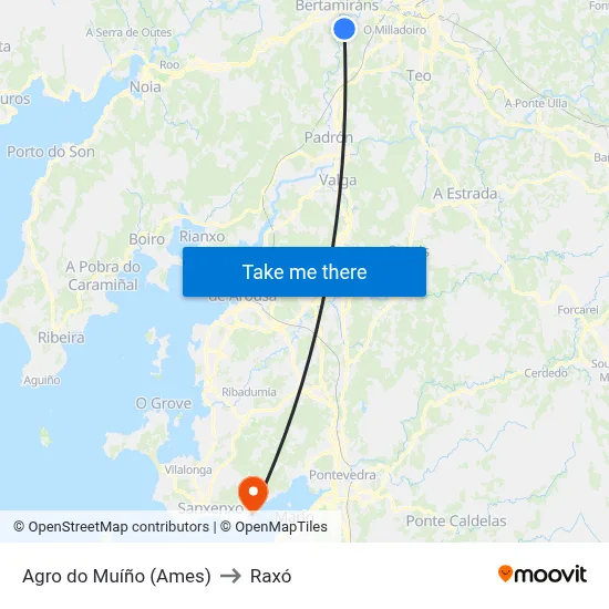 Agro do Muíño (Ames) to Raxó map