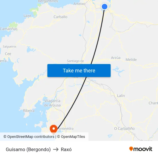 Guísamo (Bergondo) to Raxó map