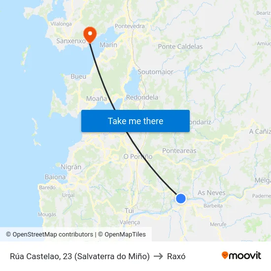 Rúa Castelao, 23 (Salvaterra do Miño) to Raxó map