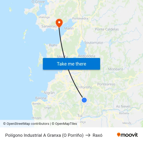 Polígono Industrial A Granxa (O Porriño) to Raxó map