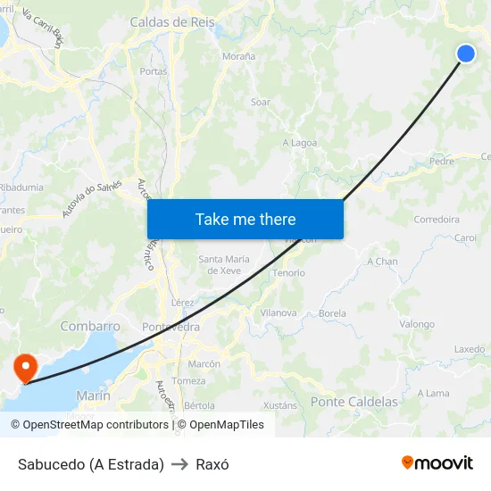 Sabucedo (A Estrada) to Raxó map