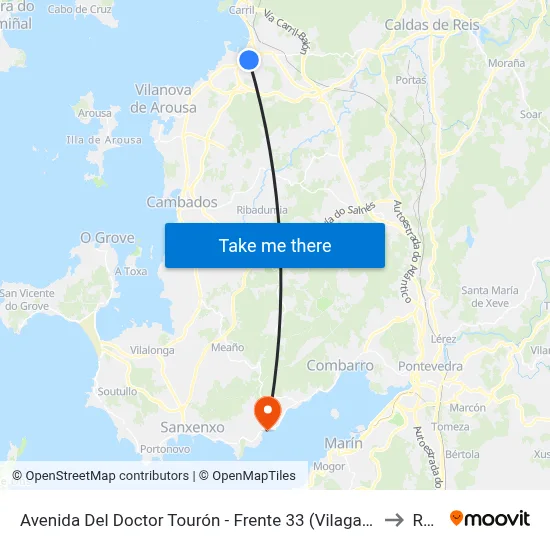 Avenida Del Doctor Tourón - Frente 33 (Vilagarcía de Arousa) to Raxó map