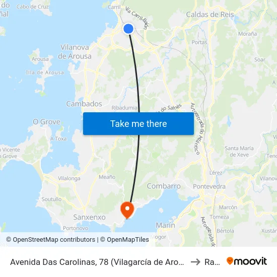 Avenida Das Carolinas, 78 (Vilagarcía de Arousa) to Raxó map
