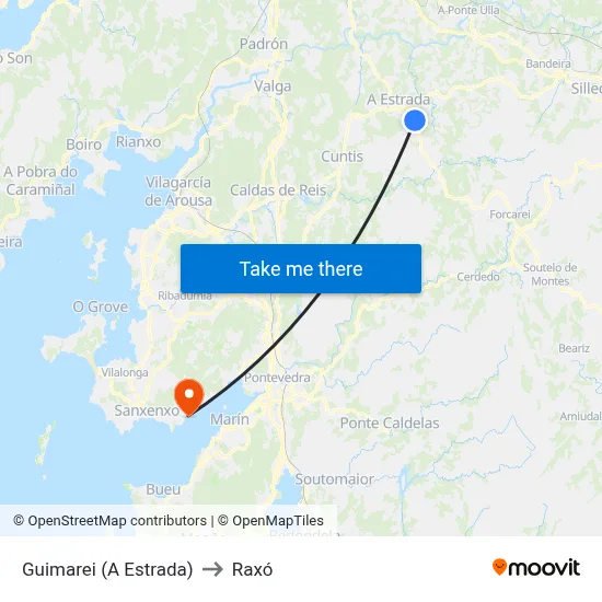 Guimarei (A Estrada) to Raxó map