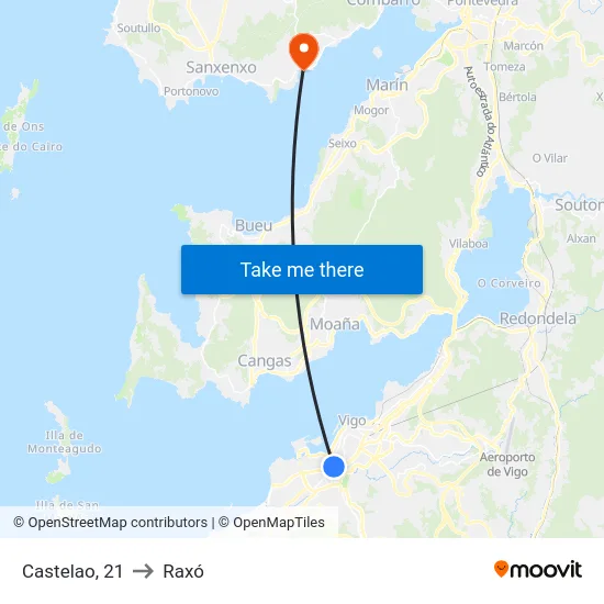 Castelao, 21 to Raxó map
