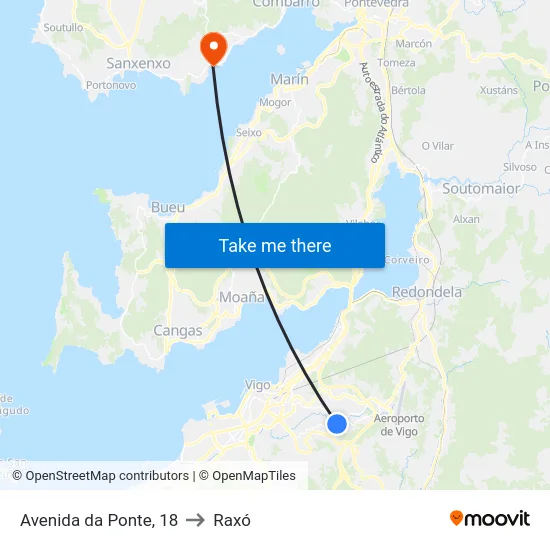 Avenida da Ponte, 18 to Raxó map