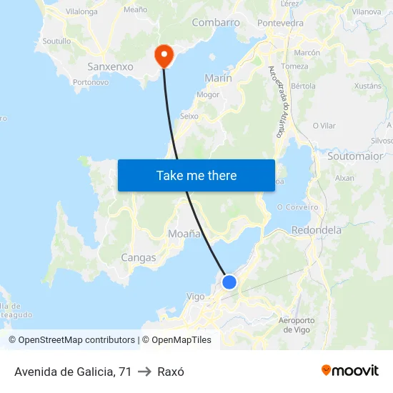 Avenida de Galicia, 71 to Raxó map
