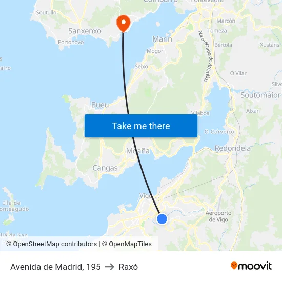 Avenida de Madrid, 195 to Raxó map