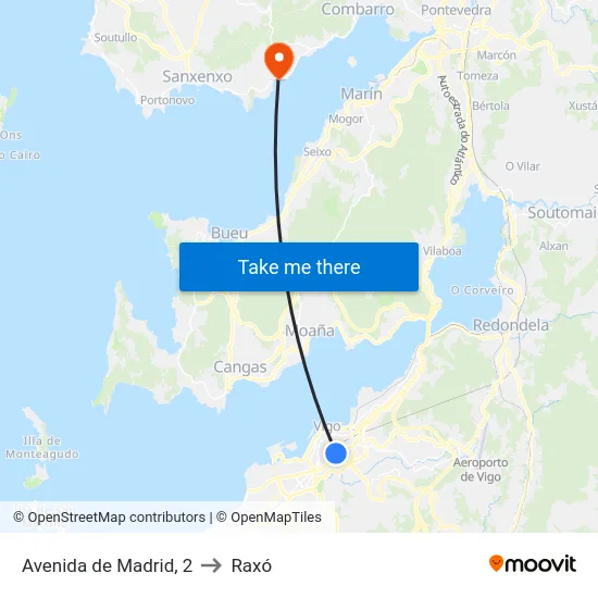 Avenida de Madrid, 2 to Raxó map