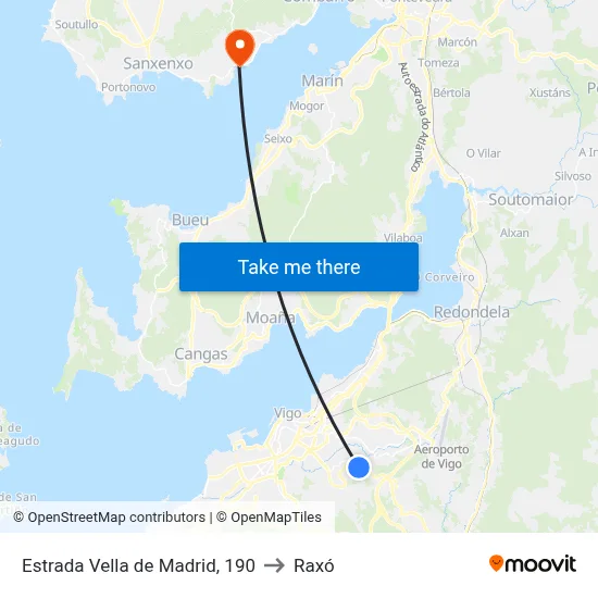 Estrada Vella de Madrid, 190 to Raxó map