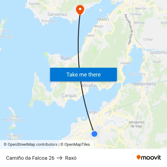 Camiño da Falcoa 26 to Raxó map