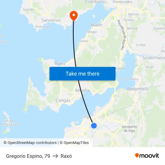 Gregorio Espino, 79 to Raxó map