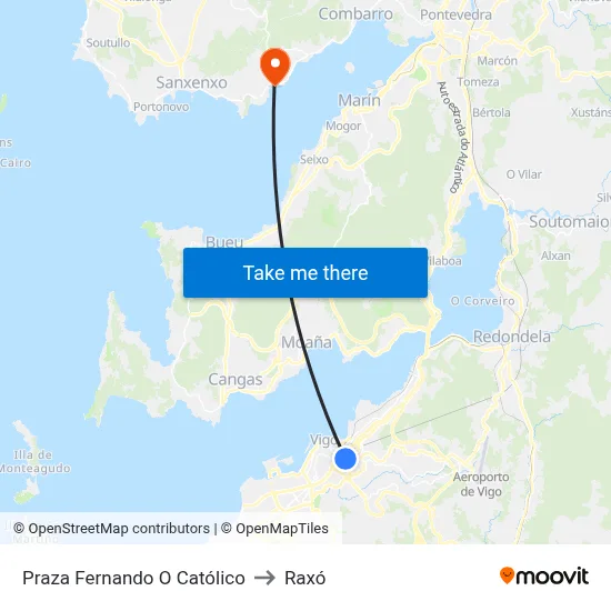 Praza Fernando O Católico to Raxó map