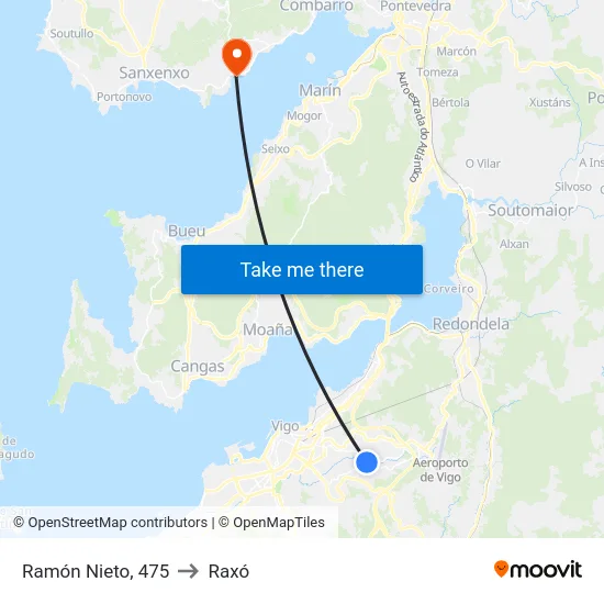 Ramón Nieto, 475 to Raxó map