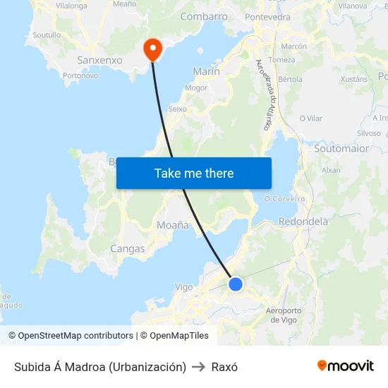 Subida Á Madroa (Urbanización) to Raxó map