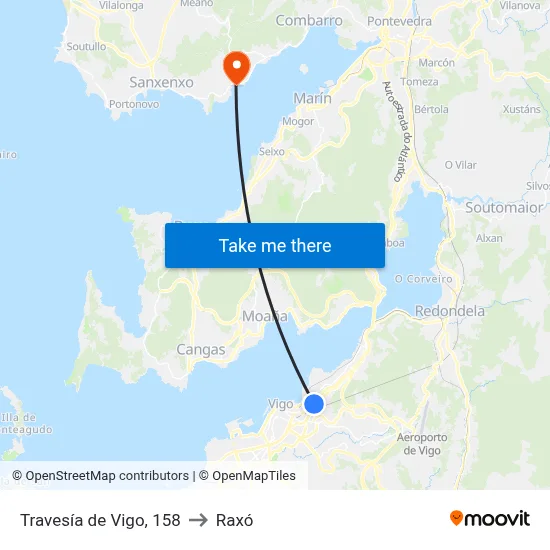 Travesía de Vigo, 158 to Raxó map