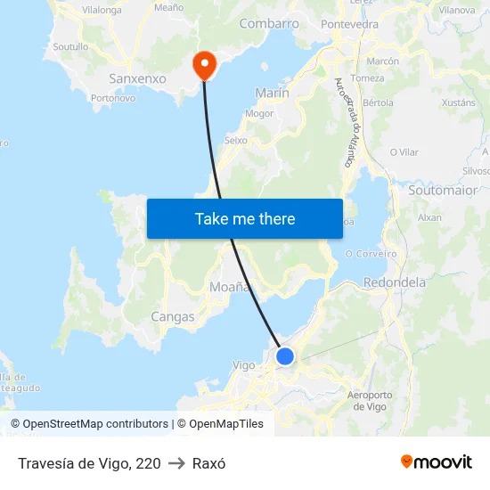 Travesía de Vigo, 220 to Raxó map