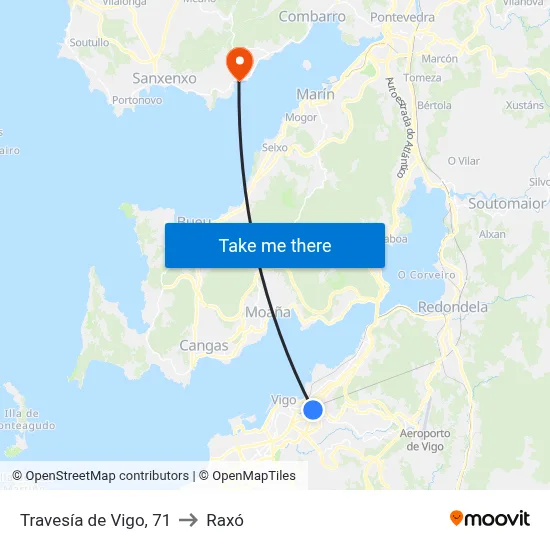 Travesía de Vigo, 71 to Raxó map