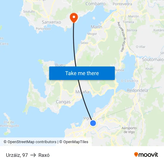Urzáiz, 97 to Raxó map
