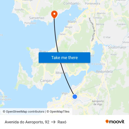 Avenida do Aeroporto, 92 to Raxó map