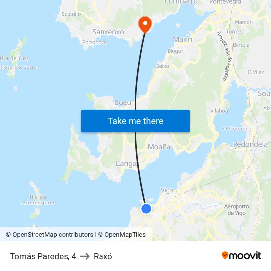 Tomás Paredes, 4 to Raxó map