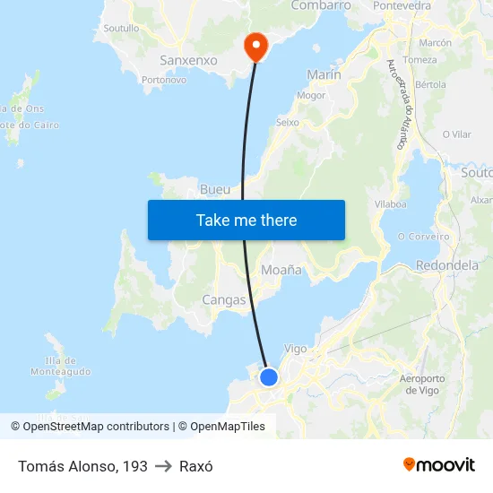 Tomás Alonso, 193 to Raxó map