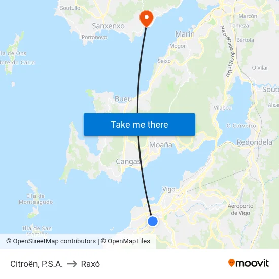 Citroën, P.S.A. to Raxó map