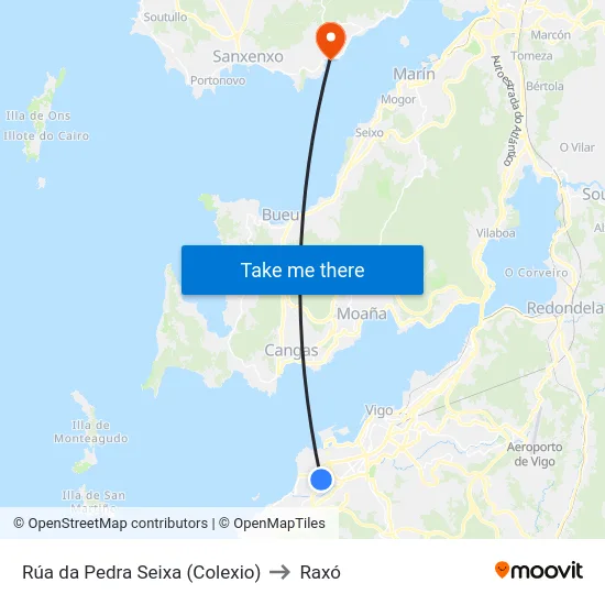 Rúa da Pedra Seixa (Colexio) to Raxó map