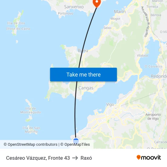 Cesáreo Vázquez, Fronte 43 to Raxó map