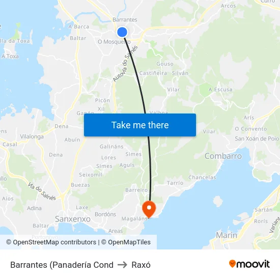 Barrantes (Panadería Cond to Raxó map