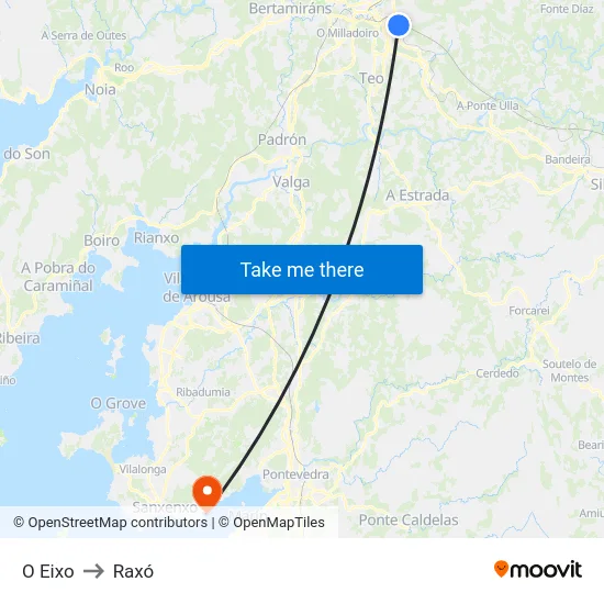 O Eixo to Raxó map