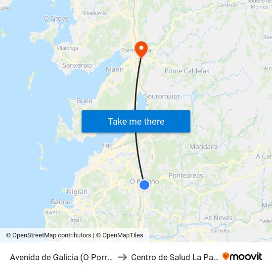 Avenida de Galicia (O Porriño) to Centro de Salud La Parda map
