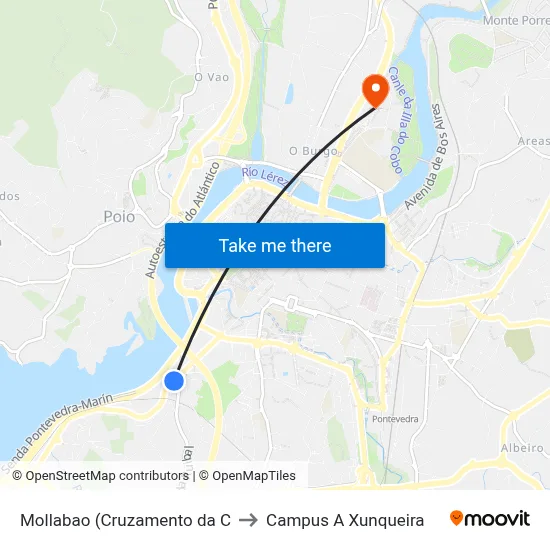 Mollabao (Cruzamento da C to Campus A Xunqueira map