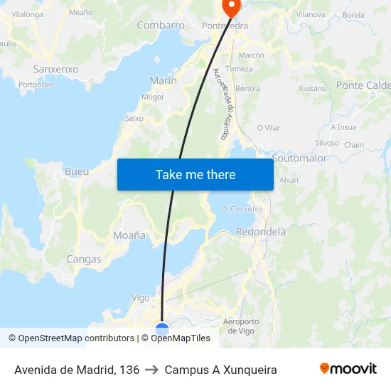 Avenida de Madrid, 136 to Campus A Xunqueira map