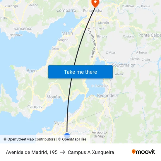 Avenida de Madrid, 195 to Campus A Xunqueira map
