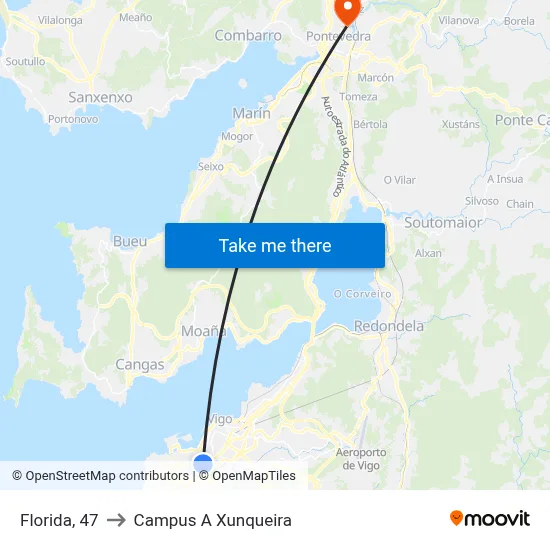 Florida, 47 to Campus A Xunqueira map