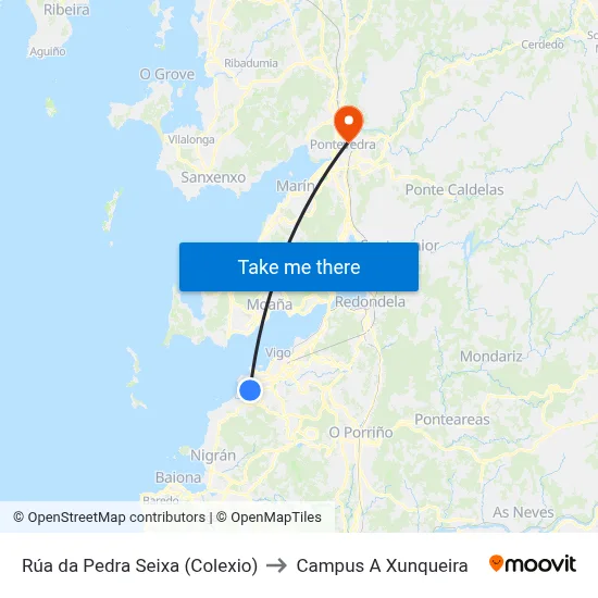 Rúa da Pedra Seixa (Colexio) to Campus A Xunqueira map
