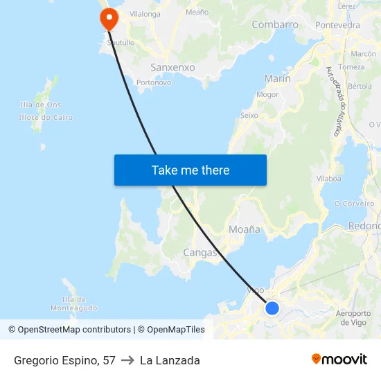 Gregorio Espino, 57 to La Lanzada map