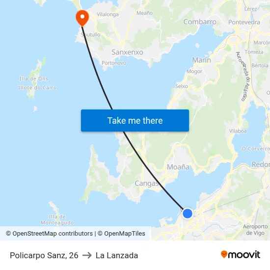 Policarpo Sanz, 26 to La Lanzada map