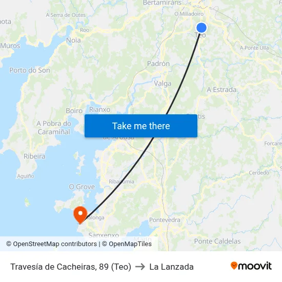 Travesía de Cacheiras, 89 (Teo) to La Lanzada map