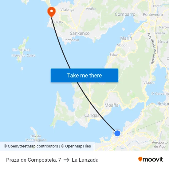 Praza de Compostela, 7 to La Lanzada map