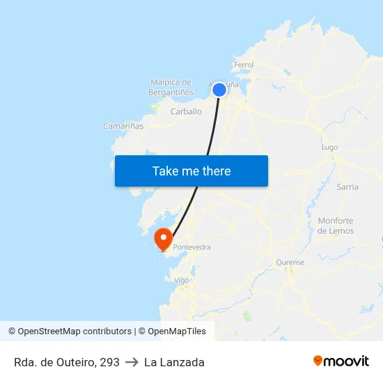 Rda. de Outeiro, 293 to La Lanzada map