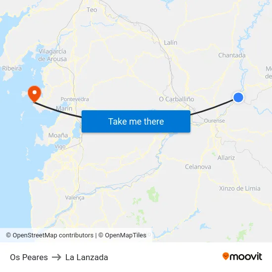 Os Peares to La Lanzada map
